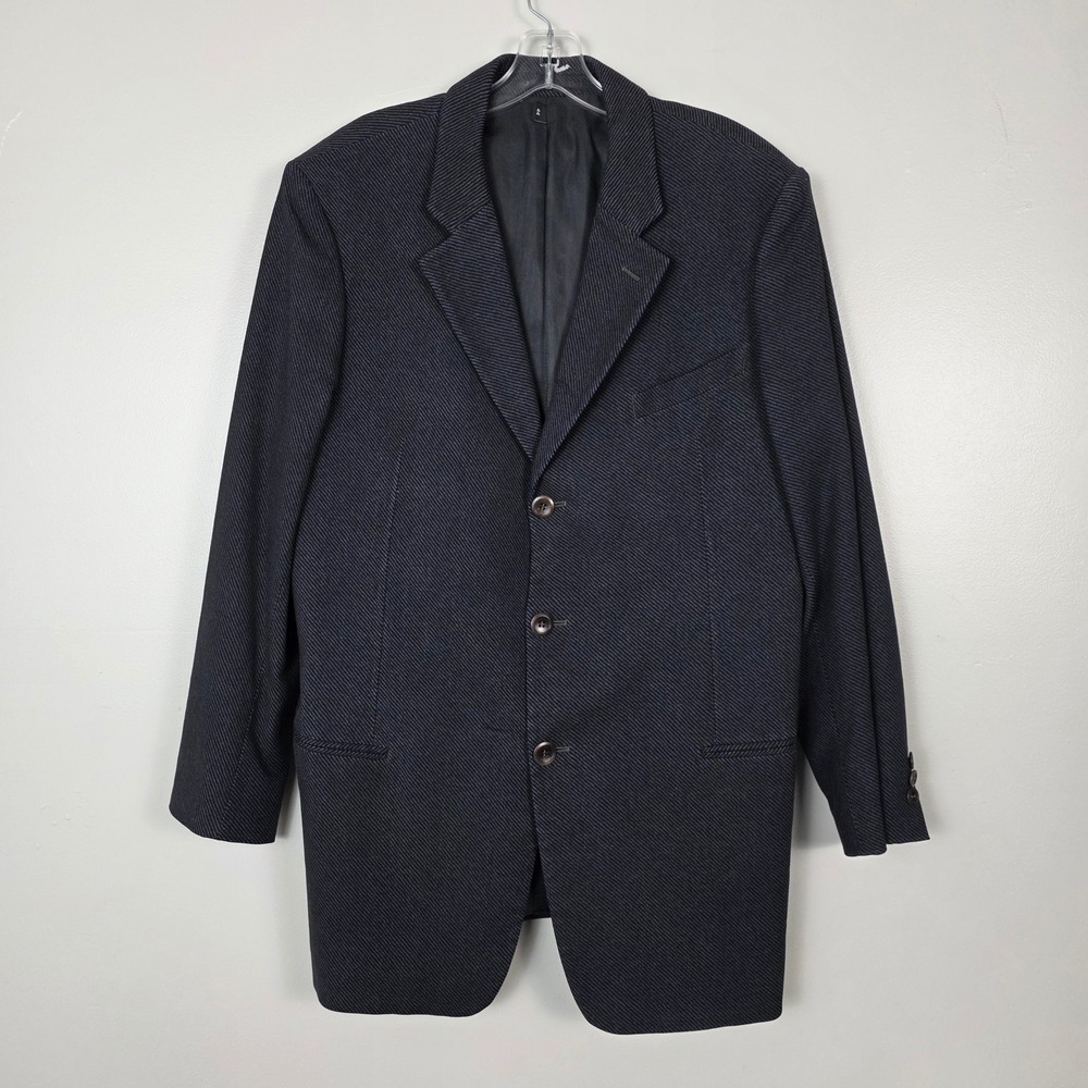Armani Collezioni Men's Sports Coat Blazer Stripe Jacket Size 44R Wool Blend